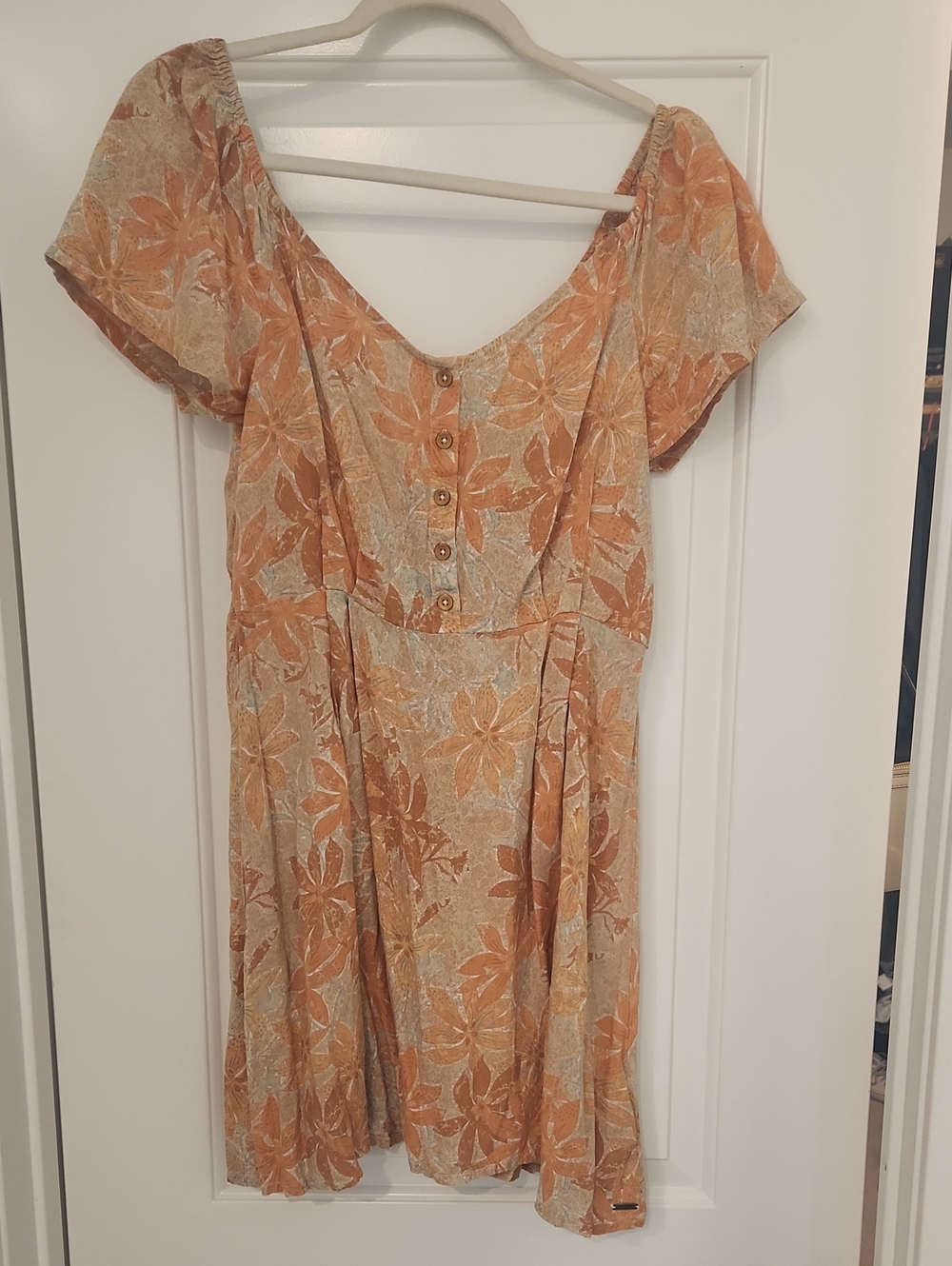 Roxy Peach Floral Mini Dress